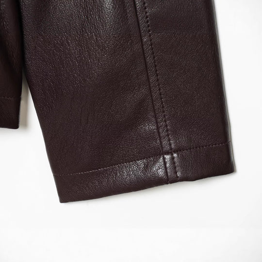 Damen Kurzjacke in veganer Lederoptik mit taillierendem Tunnelzug und Pattentaschen Shop Nory