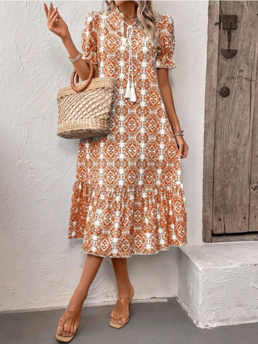 Damen Sommerliches Tunika-Kleid mit eleganten Schnüroptionen Shopnory