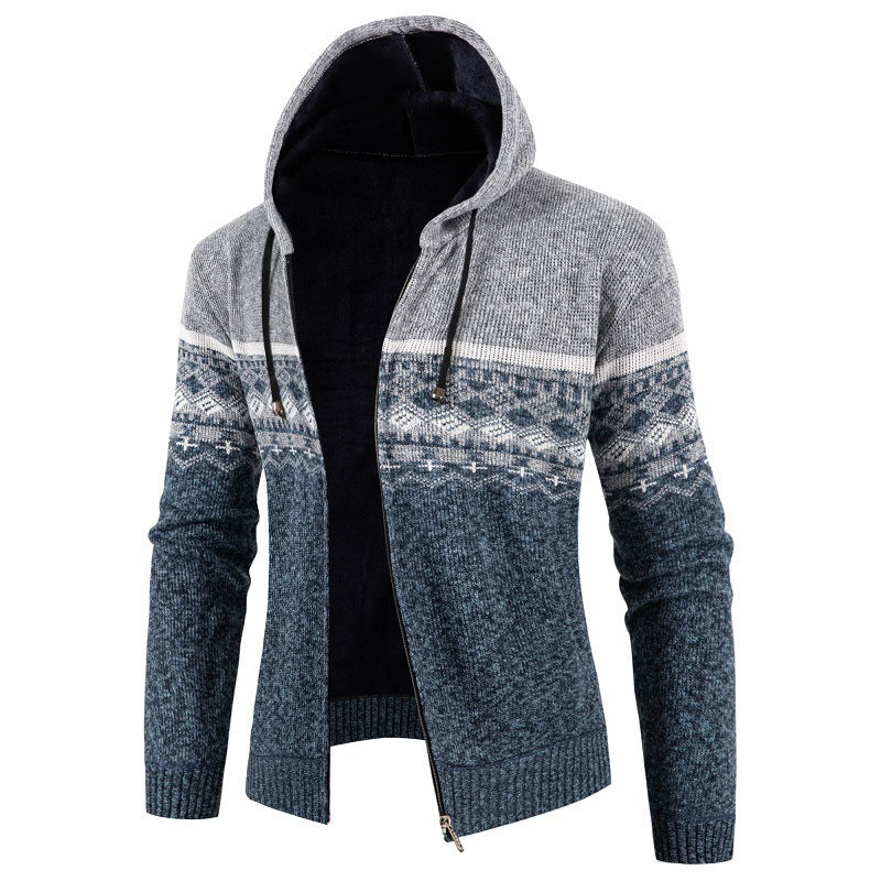 Herren Kapuzenpullover mit Norweger-Muster
