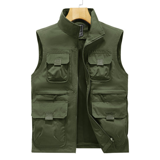 Herren Fotografen- und Outdoor-Utilityweste mit vielen Multifunktionstaschen und durchgehendem Reißverschluss Shop Nory