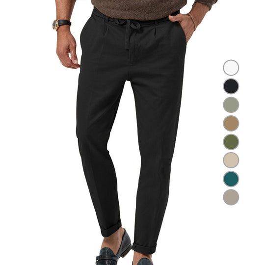 Herren nan tapered Komfort-Chino mit elastischem Kordelzug und gekrempeltem Saum Shop Nory