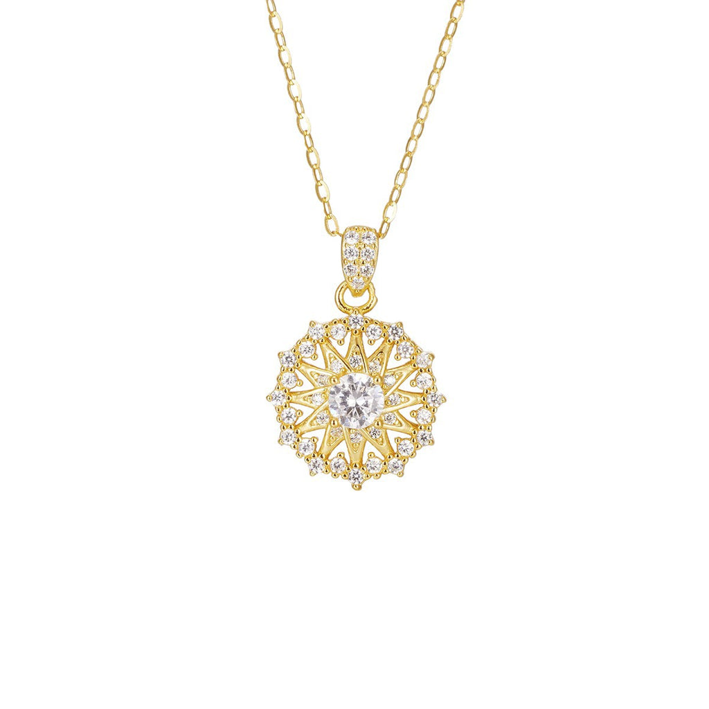 Damen elegante Halskette mit funkelndem Kristallanhänger Shop Nory