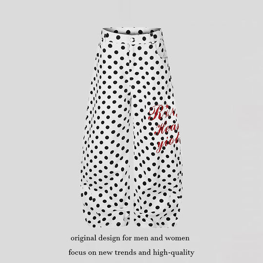 Damen Weite Culotte-Jeans mit Polka-Dot, ballonförmigem Saum und hoher Taille Shop Nory