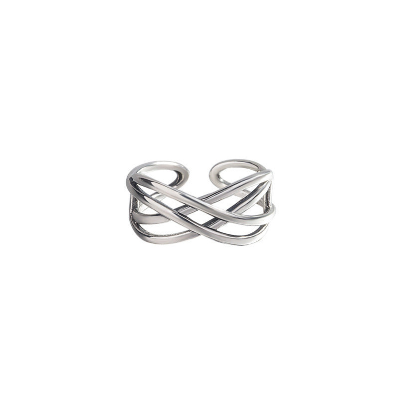 Damen moderner Edelstahlring mit glänzender Oberfläche Shop Nory