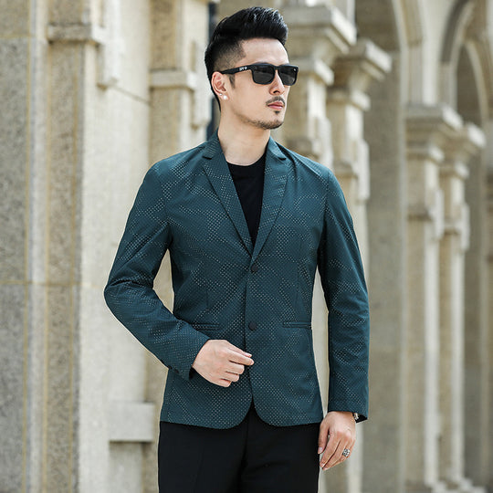 Herren Slim-Fit Sakko mit dezentem Allover‑Punktmuster Shop Nory