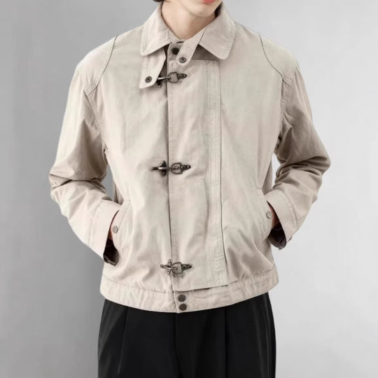 Damen Modische Kurzjacke mit Schnallenverschluss