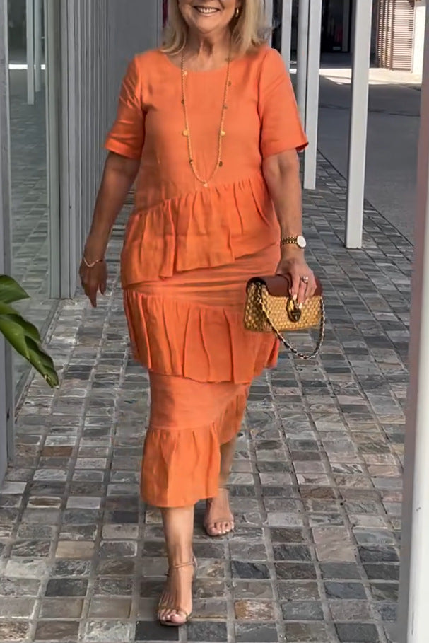 Damen sommerliches Freizeitkleid mit schwingendem Saum Shopnory