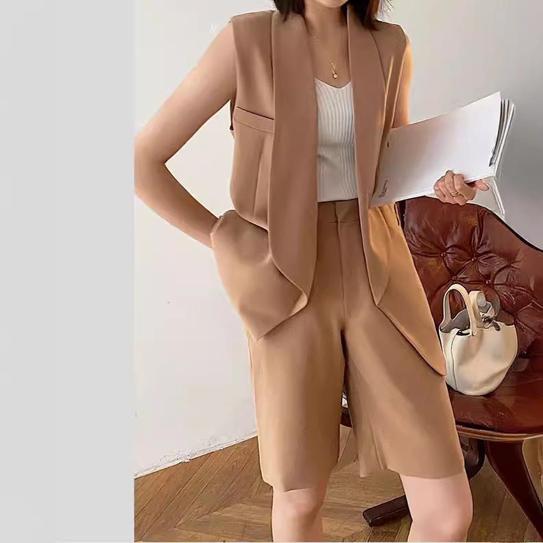 Damen Modische Weste und Shorts Set Shop Nory
