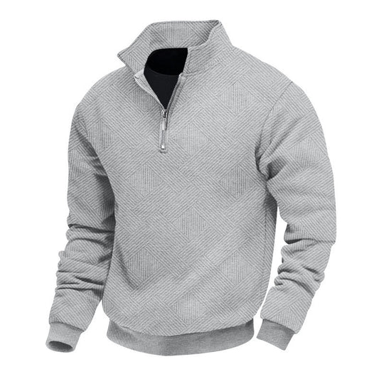 Herren Halbzip-Pullover mit geometrischer Waffelstruktur Shop Nory