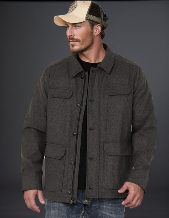 Herren Woll-Fieldjacke mit vier Pattentaschen und Hemdkragen Shop Nory