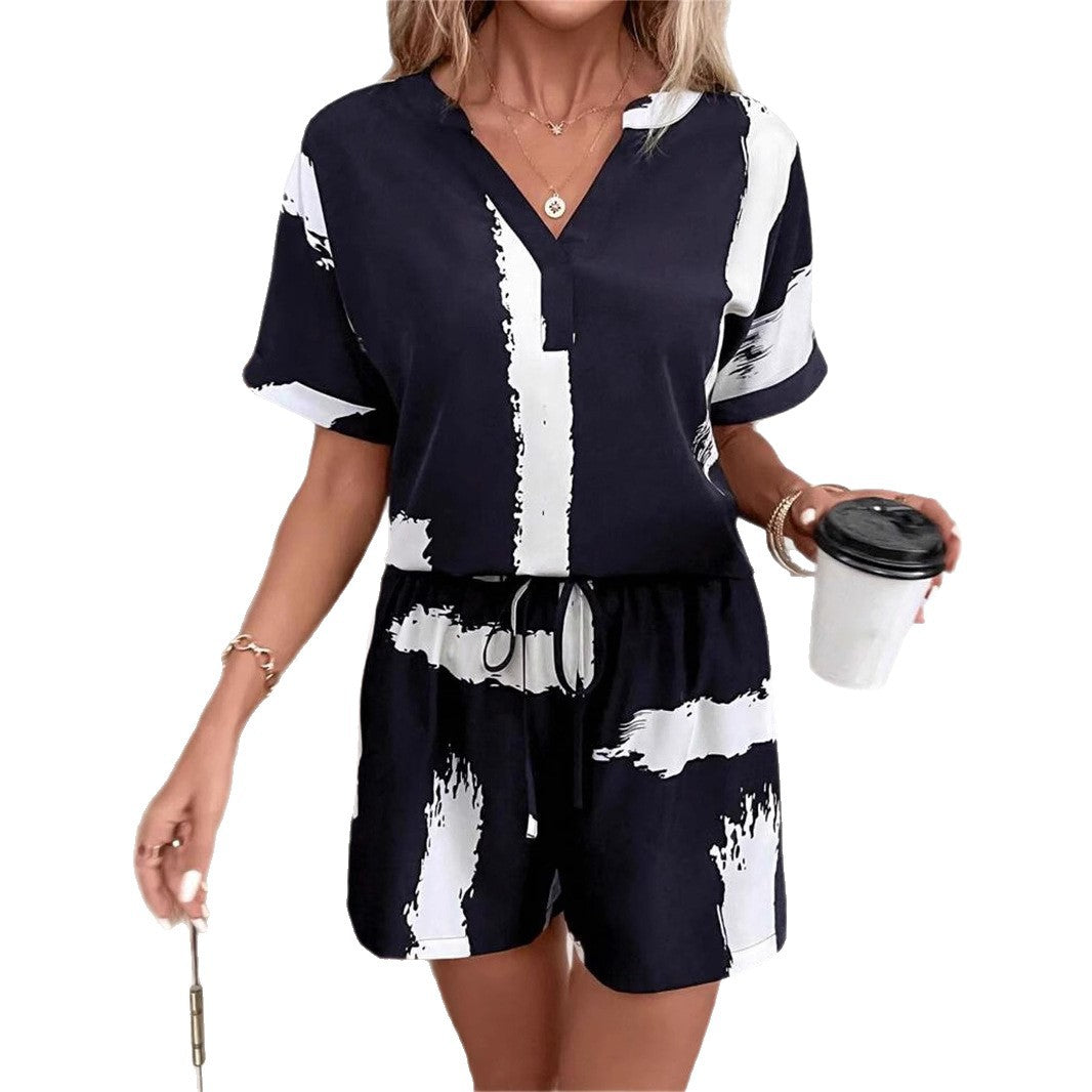 Damen modischer Jumpsuit mit stilvollem Farbblock-Design und elastischem Bund Shopnory