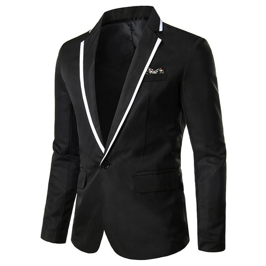Herren Elegantes Smoking-Sakko mit kontrastpaspel, Schalkragen und Ein-Knopf-Verschluss Shop Nory