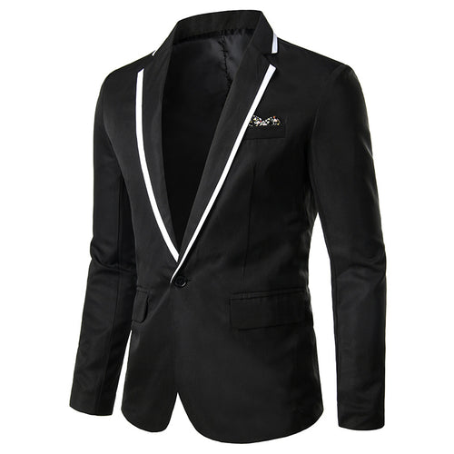 Herren Elegantes Smoking-Sakko mit kontrastpaspel, Schalkragen und Ein-Knopf-Verschluss Shop Nory