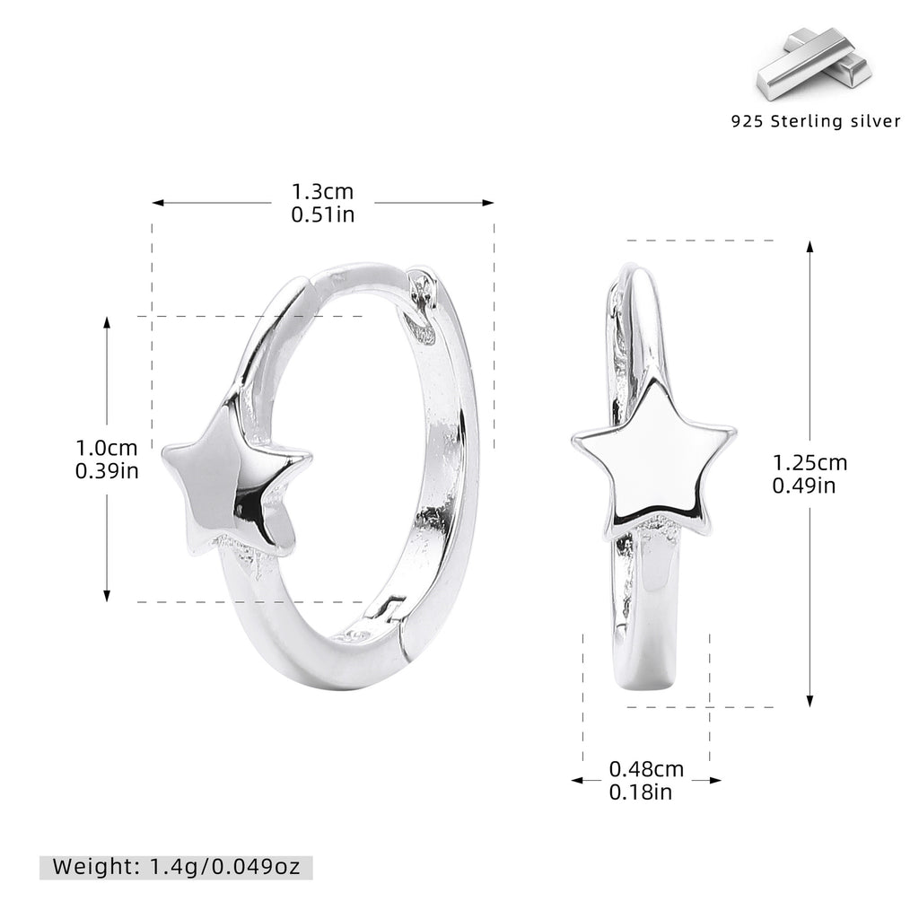 Damen Ohrhänger mit funkelndem Sternanhänger aus 925 Sterling Silber Shop Nory