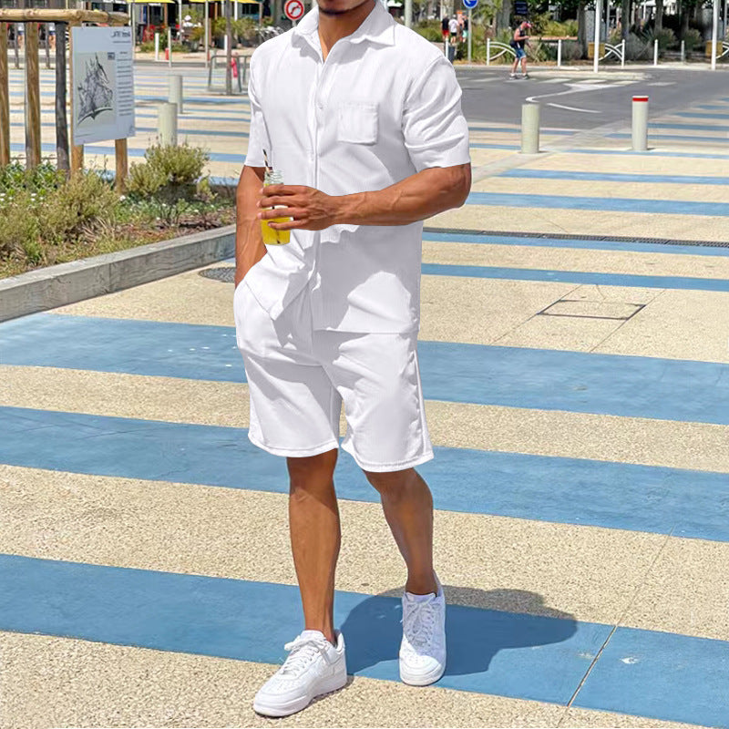 Herren lässiger Kurzoverall mit praktischen Taschen