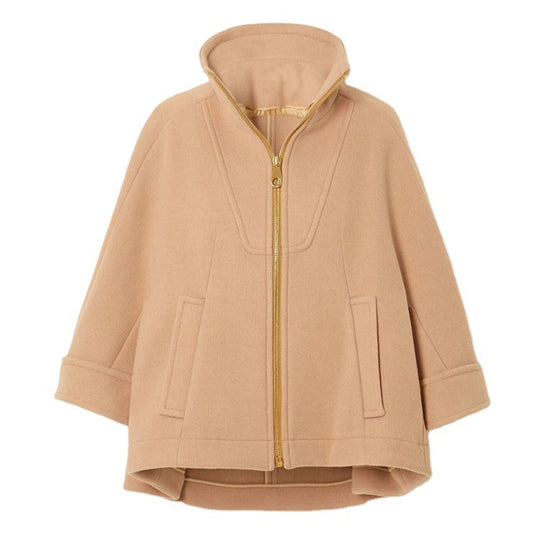 Damen Kurzcape-Jacke aus Wollmix mit Stehkragen und Reißverschluss Shop Nory