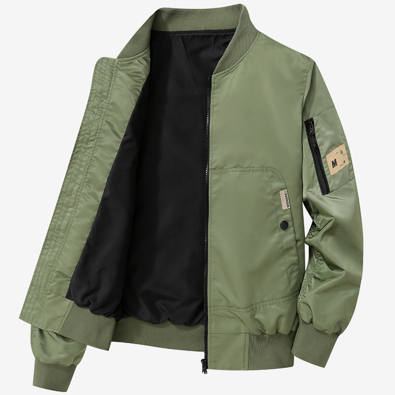Herren Leichte Bomberjacke aus Nylon mit Ärmeltasche und gerippten Bündchen Shop Nory