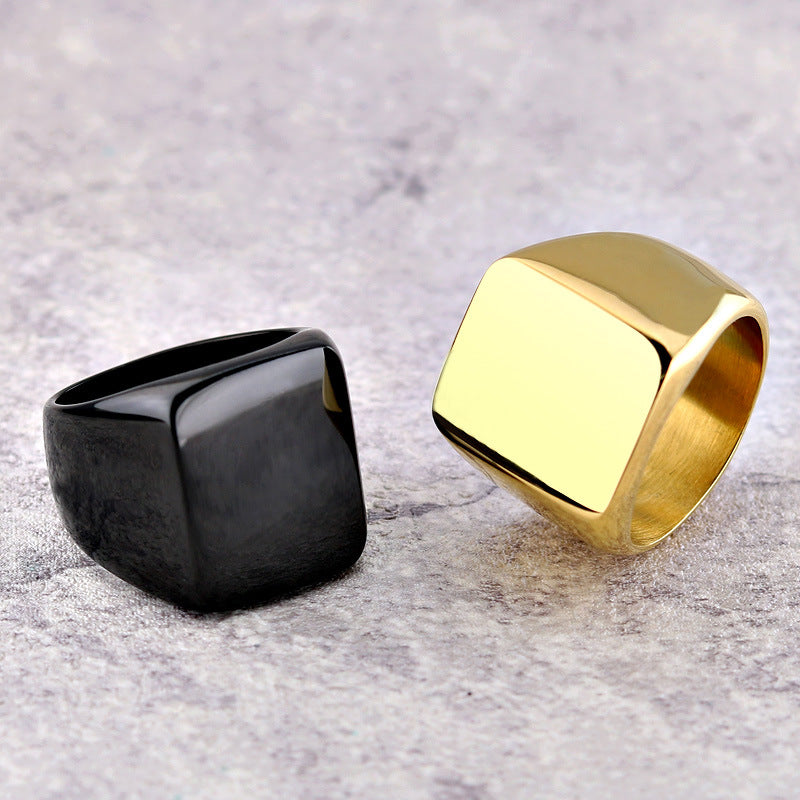 Damen Hochwertiger Goldring mit quadratischem Design Shop Nory