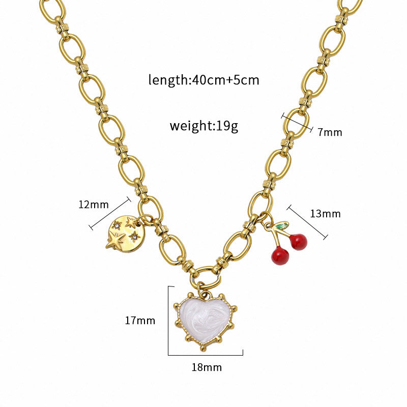 Damenkette mit Anhängern und herzförmigem Anhänger Shop Nory