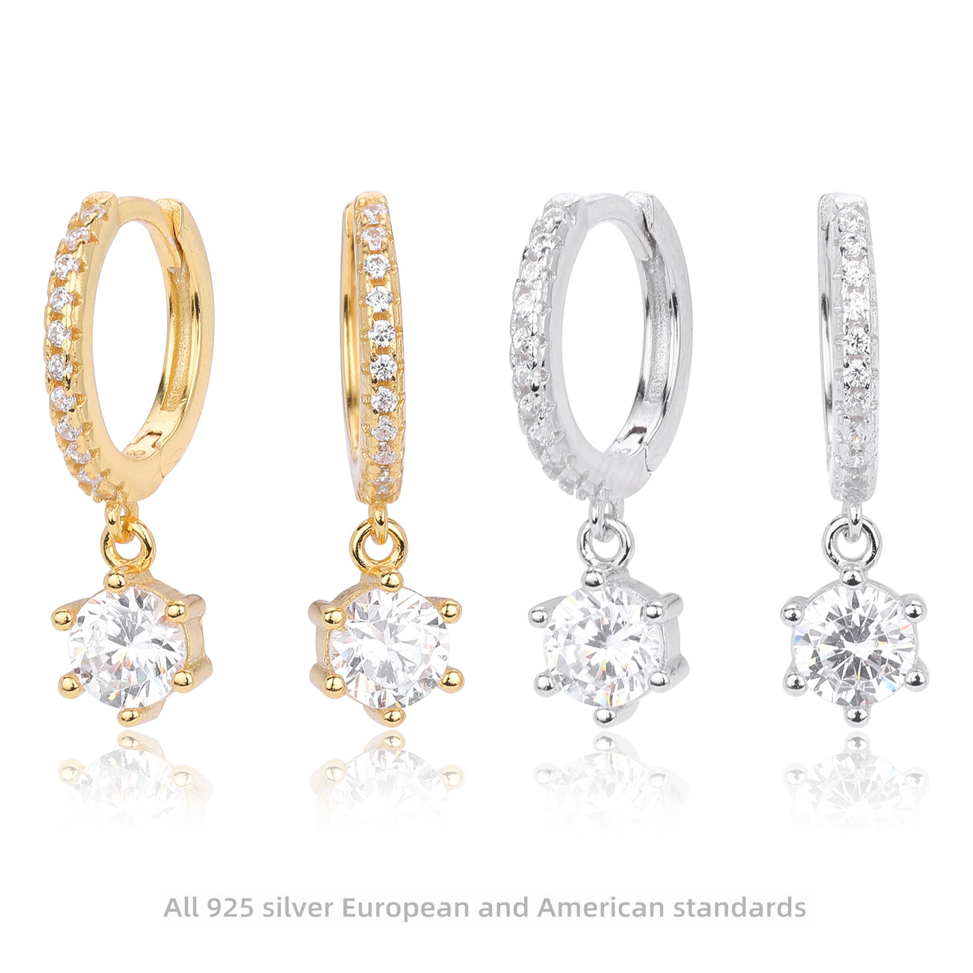 Damen Ohrhänger mit funkelndem Zirkon und hochwertigem 925 Sterling Silber Shop Nory