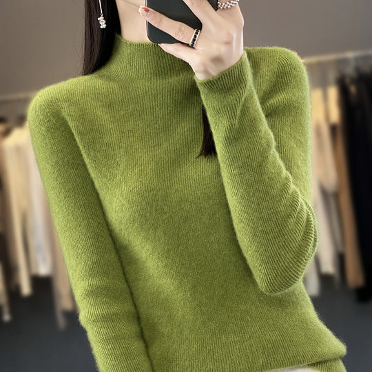 Damen Schlanker Feinstrick-Mockneckpullover aus feinem Angora‑Mix Shop Nory