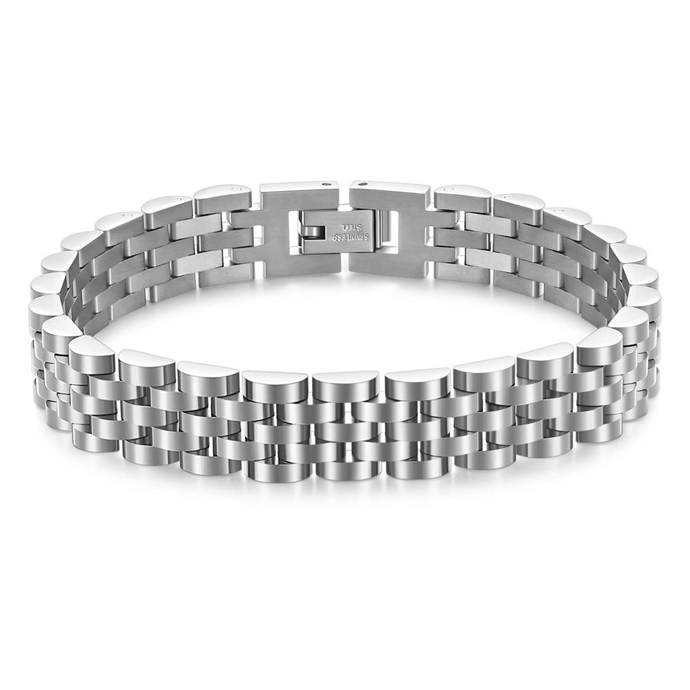 Herren Armband aus hochwertigem Edelstahl mit modernem Gliederdesign Shop Nory