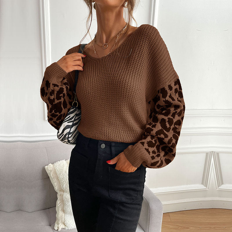 Damen Stylish Rippstrickpullover mit Karomuster Shop Nory