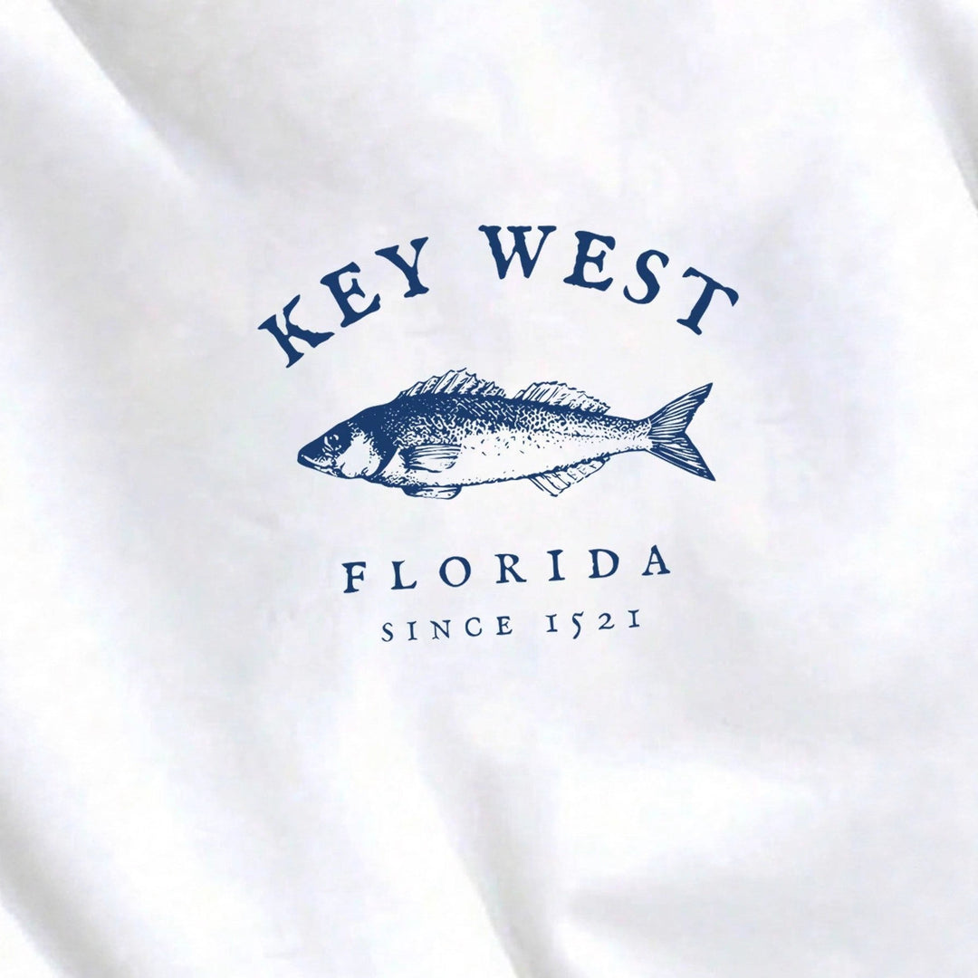 Damen nan Oversize-Sweatshirt mit maritimem Key-West Fischmotiv, dropped-Shoulder und weichem Baumwollmix Shop Nory