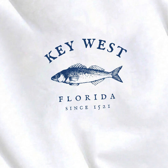 Damen nan Oversize-Sweatshirt mit maritimem Key-West Fischmotiv, dropped-Shoulder und weichem Baumwollmix Shop Nory
