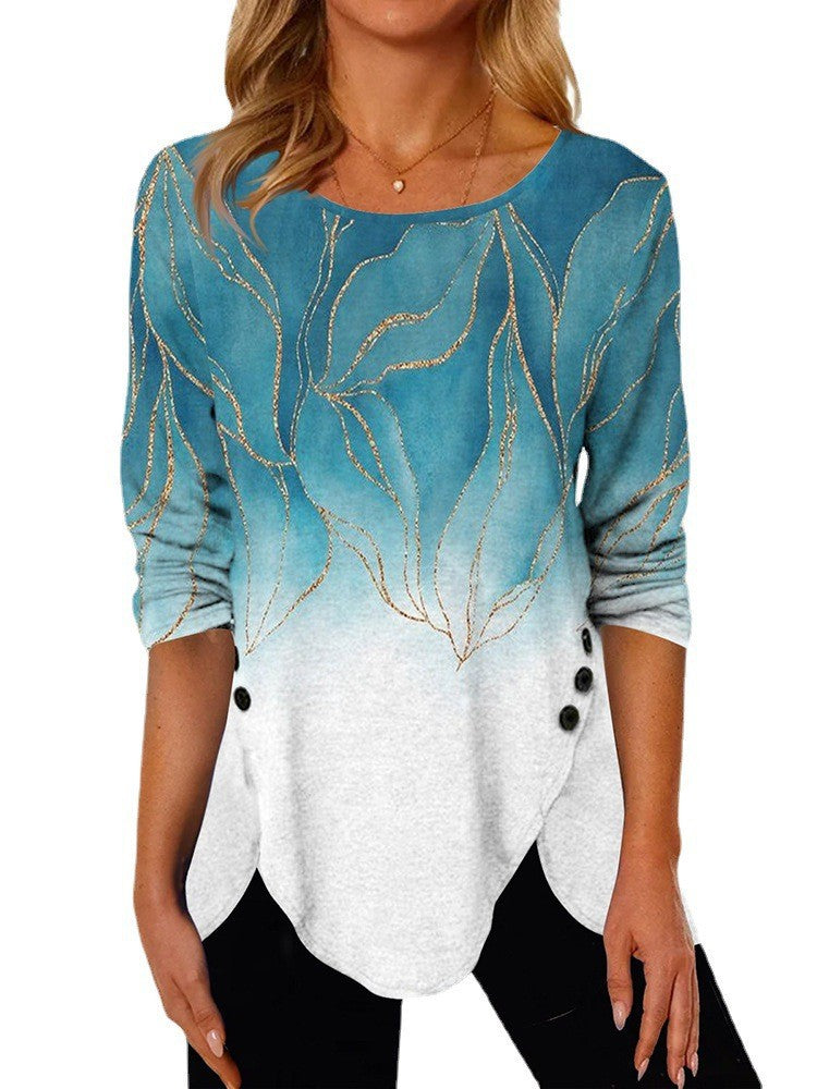 Damen Langärmeliges Oversize-Sweatshirt mit abstraktem Aquarell-Mosaikprint Shop Nory