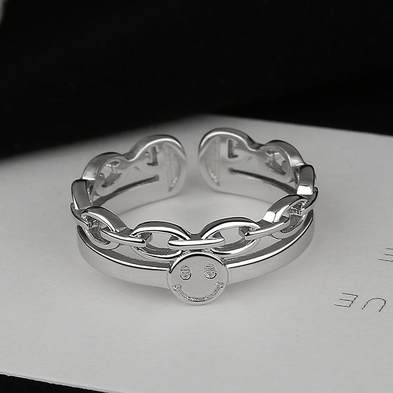 Damen Offener Ring mit verspieltem Kettendesign Shop Nory