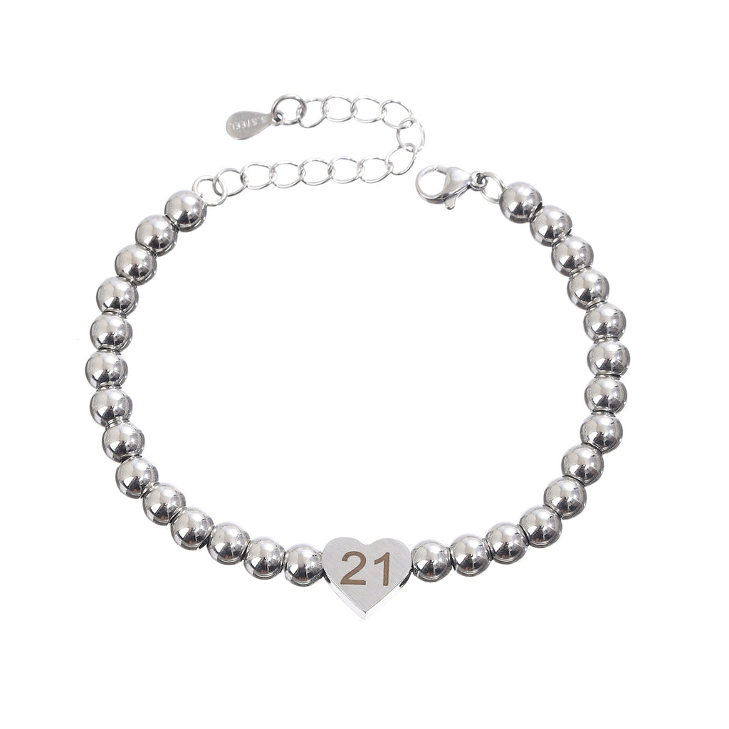 Damenarmband mit Herzanhänger und personalisierbarem Charm Shop Nory
