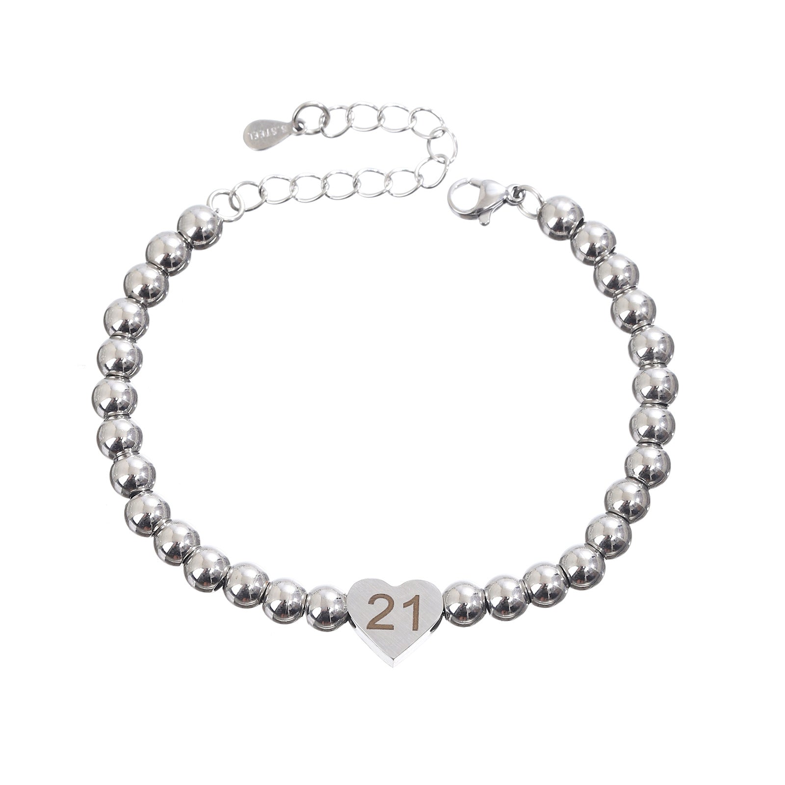 Damenarmband mit Herzanhänger und personalisierbarem Charm Shop Nory