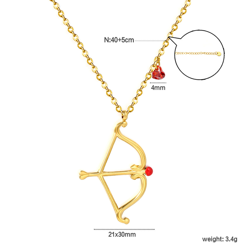 Damen Halskette mit kunstvollem Bogen-Anhänger aus hochwertigem Edelstahl Shop Nory