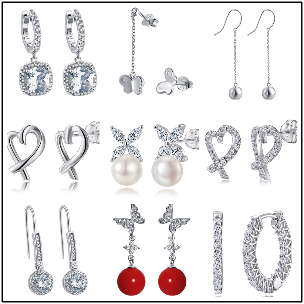 Damen Ohrringe mit quadratischem Zirkonia-Besatz Shop Nory