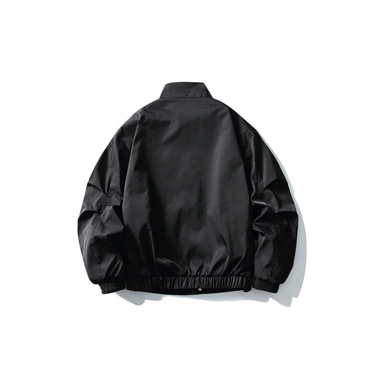 Unisex Kurz geschnittener technischer Boxy‑Bomber mit Stehkragen, Druckknopfblende und elastischen Bündchen Shop Nory