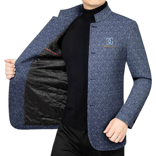 Herren Moderner Stehkragen-Blazer im Travel-Stil mit wattierter Innenfütterung Shop Nory