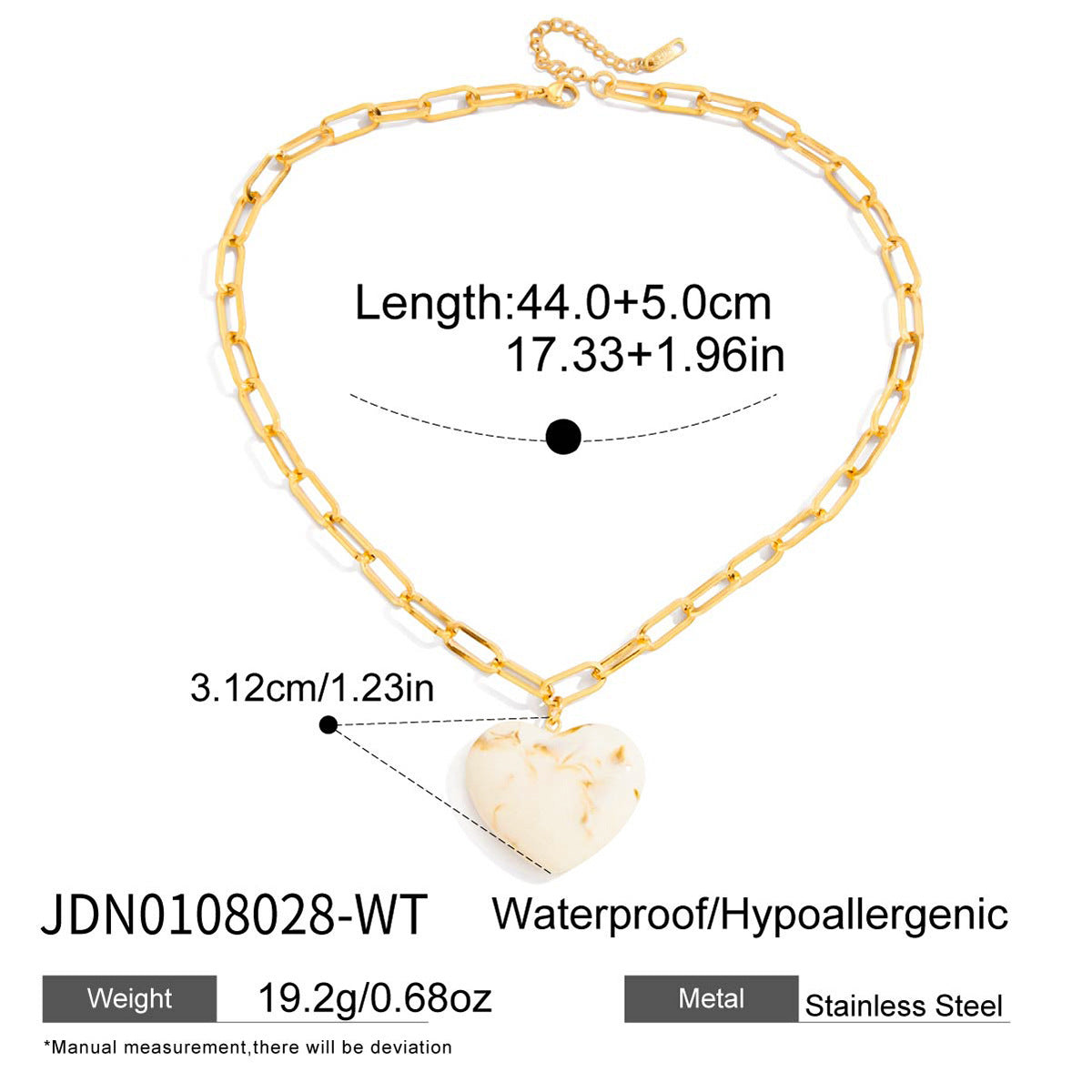 Damen Halskette mit Herzanhänger und goldfarbener Gliederkette Shop Nory