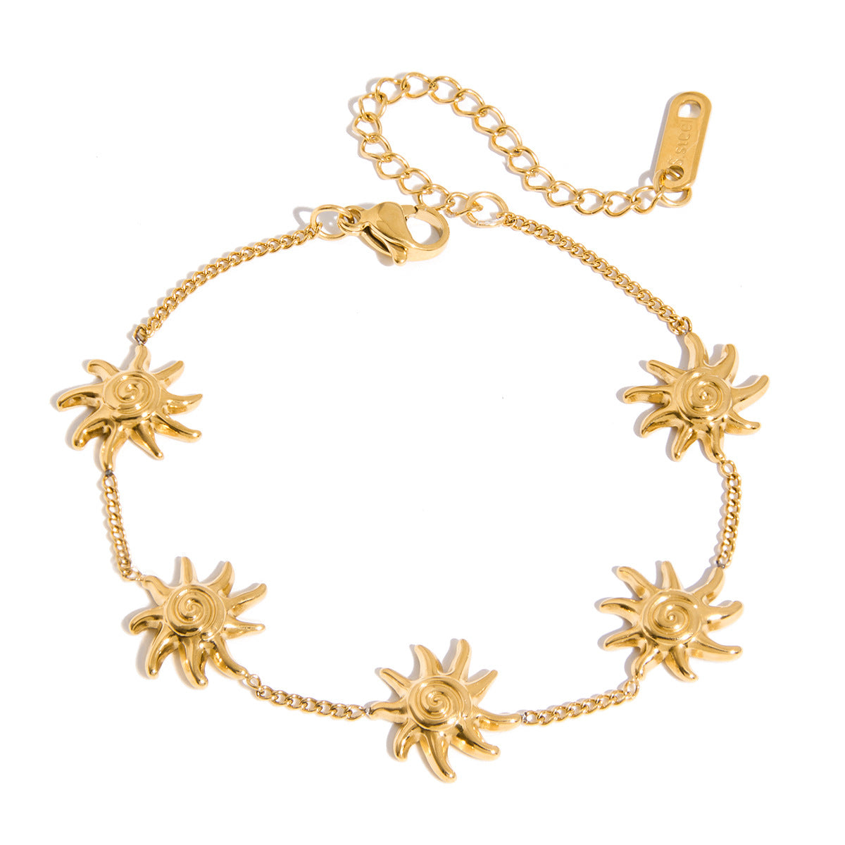 Damen Fußkettchen mit Sonnenmotiv aus hypoallergenem Edelstahl Shop Nory