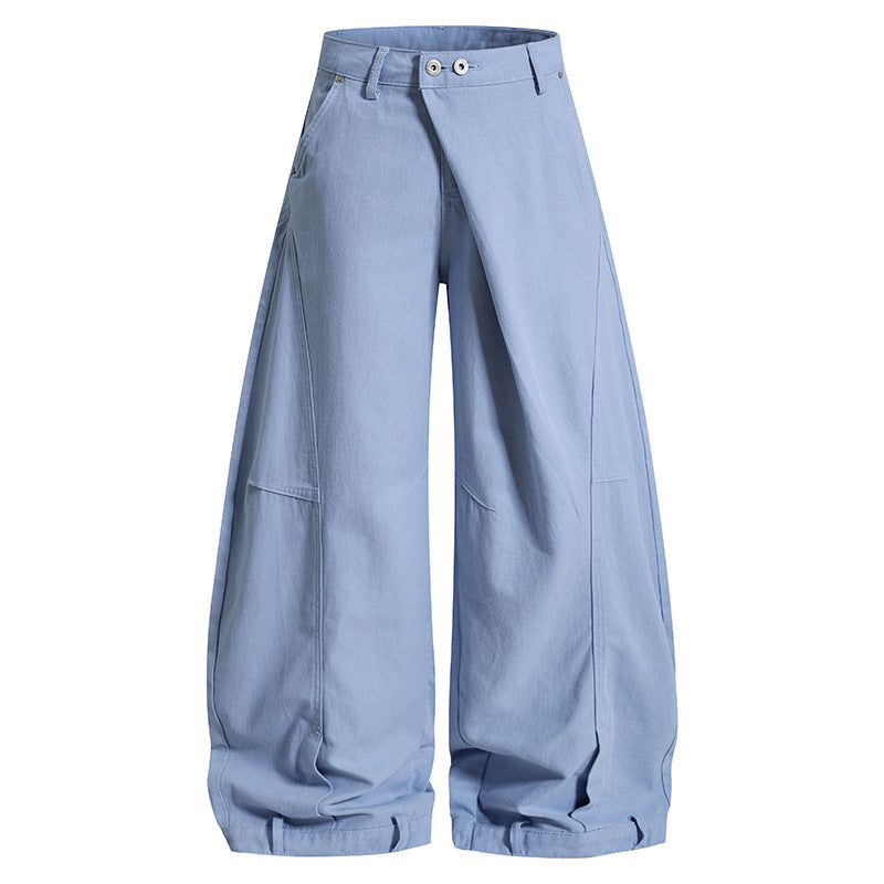 Damen Weite High‑Waist Culotte‑Cargo‑Ballonhose mit Drapierung und verstellbarem Saum Shop Nory