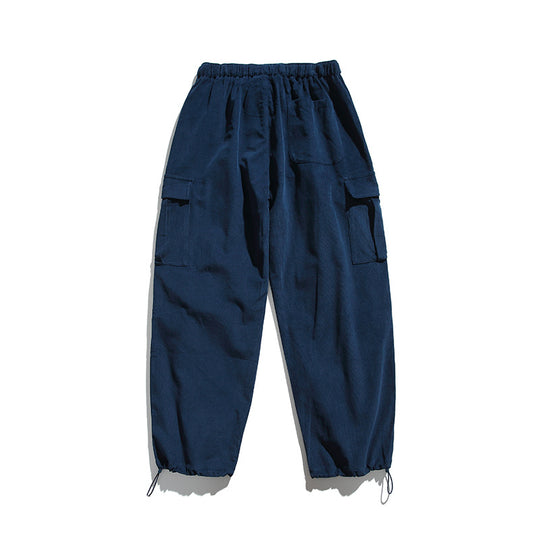 Herren Baggy-Cargohose mit elastischem Bund, Utility-Taschen und Kordelabschluss Shop Nory