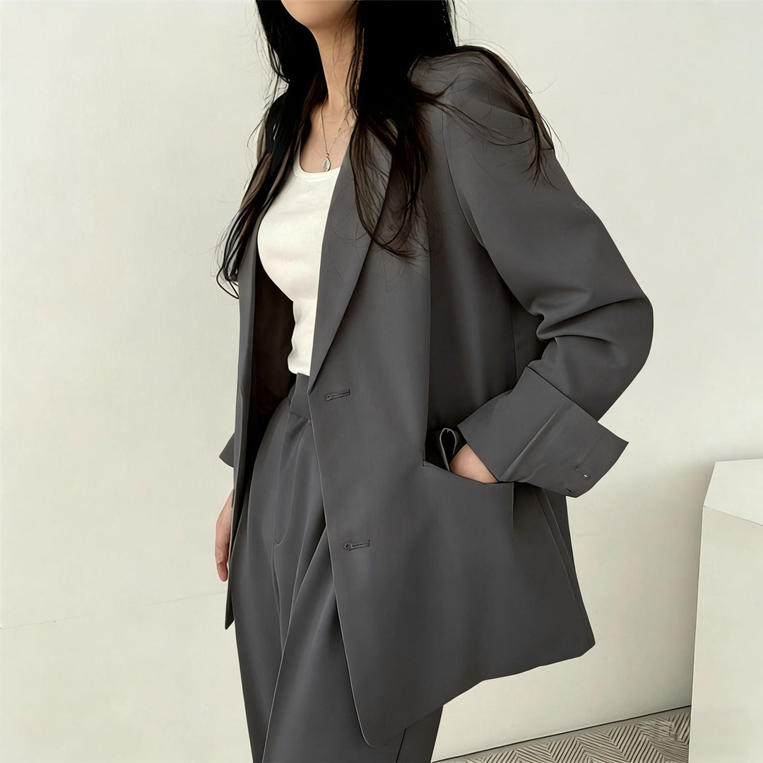 Damen elegantes Blazer-Set mit weitem Schnitt