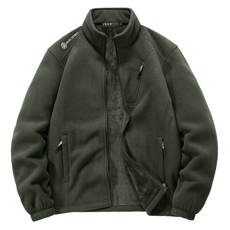 Herren Thermo‑Fleecejacke mit Sherpa‑Innenfutter, Stehkragen und Reißverschlusstaschen Shop Nory
