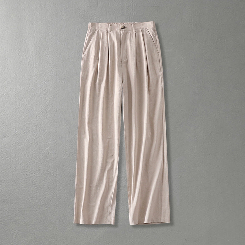 Damen Weite Bundfalten-Hose mit hoher Taille Shop Nory