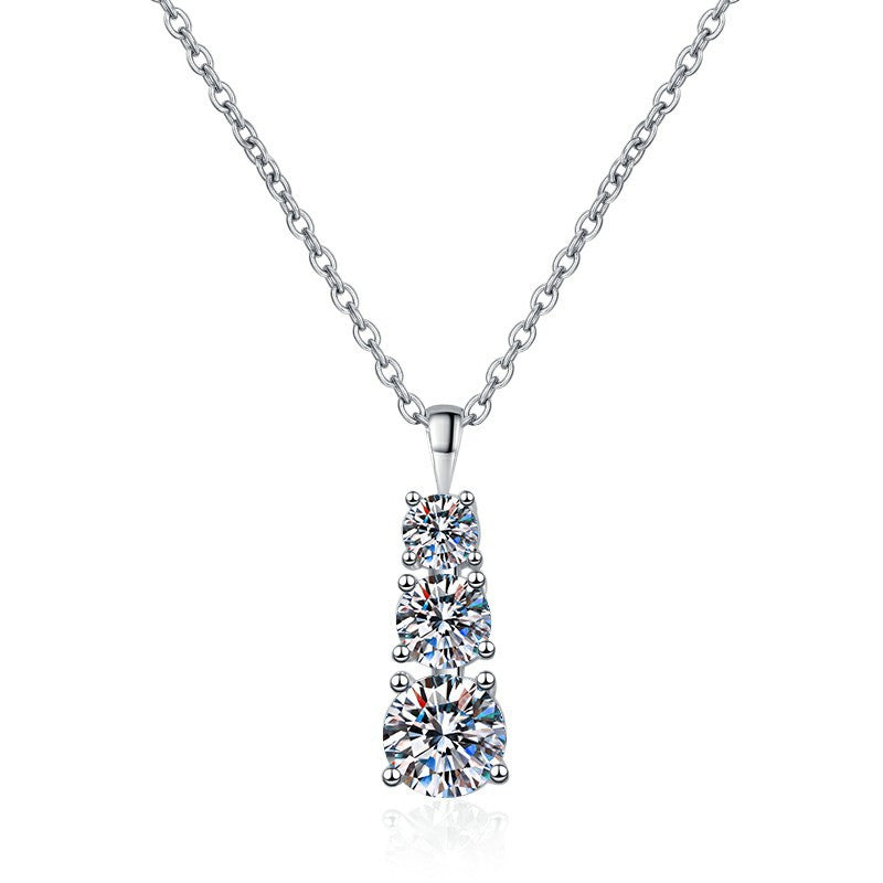 Damen Halskette mit dreifachem Kristall-Anhänger Shop Nory
