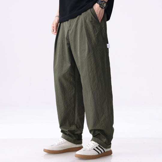 Herren Weite Baumwollmix-Cargohose mit Bundfalten und elastischem Kordelzug Shop Nory