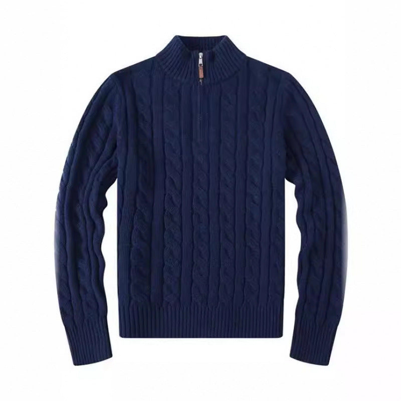 Herren Kabelstrickpullover mit Halbzip und Stehkragen aus weicher Kaschmirmischung Shop Nory
