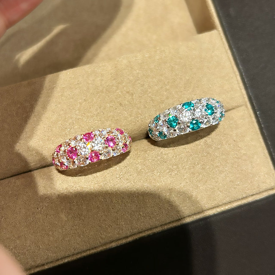 Damen eleganter Ring mit funkelnden Edelsteinen und Zirkonia-Besatz Shop Nory