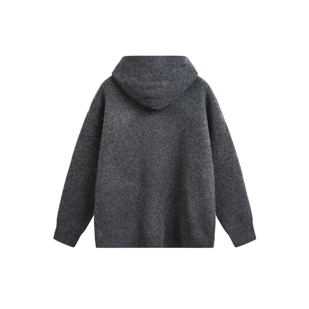 Damen Grobgerippte Kapuzen-Zipjacke mit Stehkragen und Zwei-Wege-Reißverschluss Shop Nory