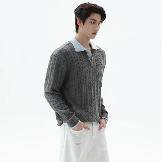 Herren Modischer Strickpullover mit strukturiertem Design Shop Nory